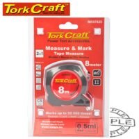 MEASURING TAPE WITH  MARKER 8M X 25MM RUBBER CASING MATT FINISH