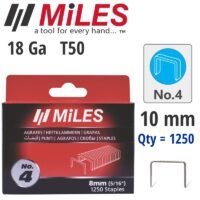 GALV STAPLES 18G T50 10MM X 1250PCS MILES NO4