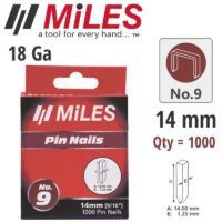 GALV HEADLESS PIN 18G 14MM X 1000PCS MILES NO9