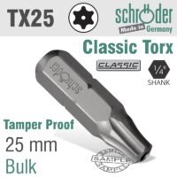 TORX TAMPER RESIST T25H X 25MM