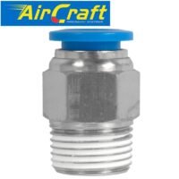 PU HOSE FITTING STRAIGHT STUD 10MM-3/8 M