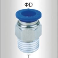 PU HOSE FITTING STRAIGHT STUD 12MM-1/2 M